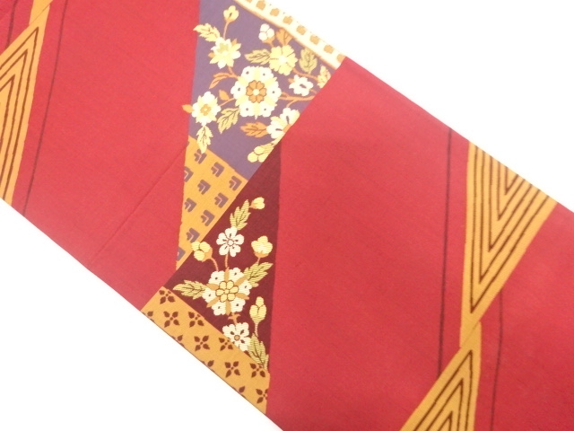 アンティーク　切り嵌め風花模様織出し袋帯（材料）